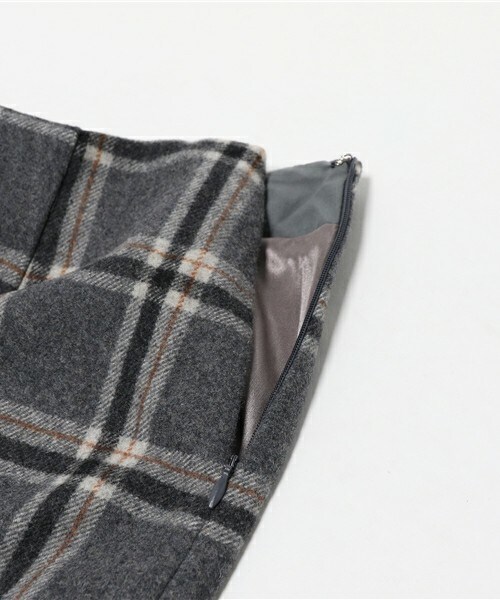 archives（アルシーヴ）の「チェックウールタイトスカート（スカート・レディース・グレー/カーキ/ネイビー・MEDIUM）」の10枚目の写真