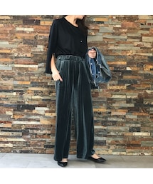 copine | 再々入荷！！ベロアワイドパンツ(その他パンツ)
