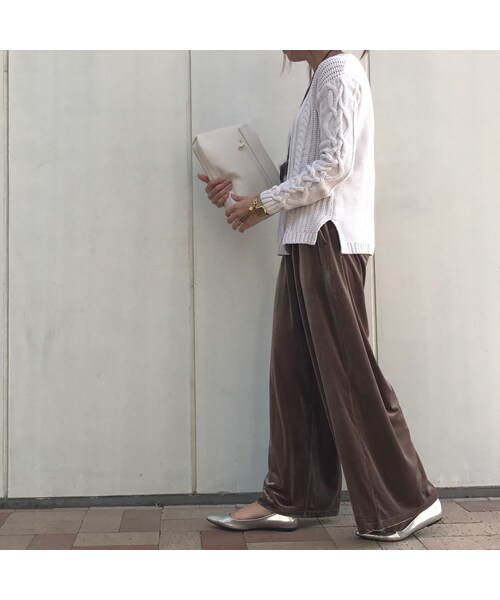 copine(コピン)の「再々入荷!!ベロアワイドパンツ(その他パンツ・レディース・その他)」の2枚目の写真