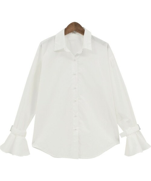 Dailyabout(デイリーアバウト)の「フェミニンパフスリーブドロップショルダーシャツ(P0000VTS)(シャツ/ブラウス・レディース・ホワイト・FREE)」の1枚目の写真