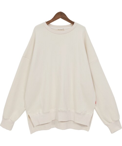 Dailyabout（デイリーアバウト）の「デイリー裾サイドスリットオーバーフィットスウェット(P0000VRE)（スウェット・レディース・グレー/アイボリー・FREE/Free）」の2枚目の写真