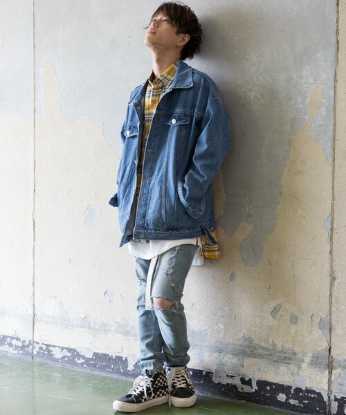 CASPER JOHN AIVER（キャスパージョンアイバー）の「CASPER JOHN AIVER　ビッグGジャン（デニムジャケット・メンズ・インディゴブルー/ダークインディゴブルー・FREE）」の14枚目の写真