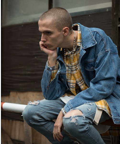 CASPER JOHN AIVER（キャスパージョンアイバー）の「CASPER JOHN AIVER　ビッグGジャン（デニムジャケット・メンズ・インディゴブルー/ダークインディゴブルー・FREE）」の19枚目の写真