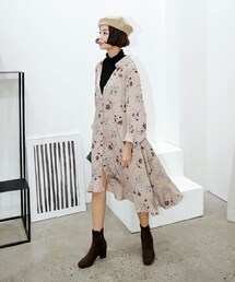 DHOLIC | モックネックレイヤードフローラルワンピース(ワンピース)