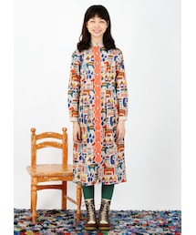 Ne-net ネネット メンズ モクバノシャツ総柄シャツ 北欧柄