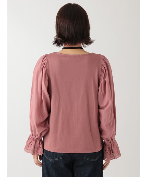 w closet（ダブルクローゼット）の「スワトー刺繍入りプルオーバー（トップス・レディース・Dピンク/グリーン/ブラウン/ブラック・FREE）」の7枚目の写真