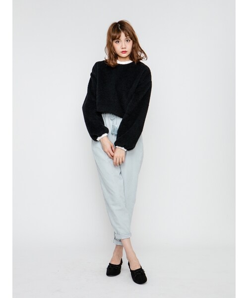 merry jenny(メリージェニー)の「タッセルテーパードパンツ(パンツ・レディース・ピンク/イエロー/アイスブルー/ベージュ・F)」の6枚目の写真