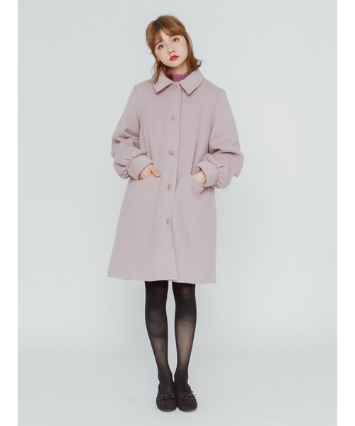 merry jenny(メリージェニー)の「ステンカラーAラインコート(ジャケット/アウター・レディース・グレー/ブラック/ピンク/ミントグリーン・F)」の5枚目の写真