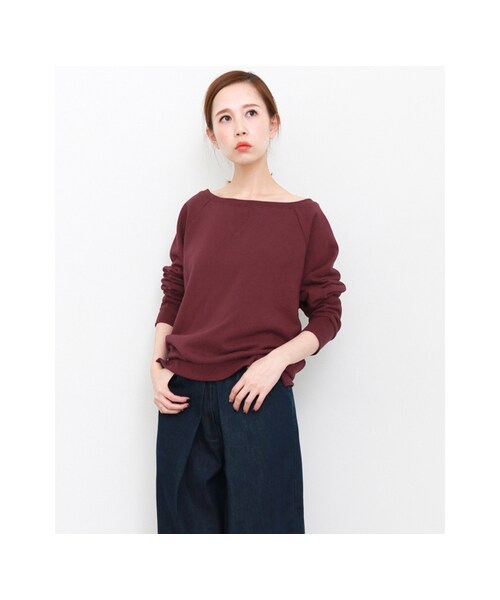 KBF（ケイビーエフ）の「オフショルダースウェット（トップス・レディース・L/BROWN/TOP GRAY/WINE・one）」の4枚目の写真