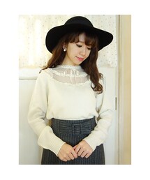 F i.n.t | ドットチュールヨークニットプルオーバー/F i.n.t(ニット/セーター)