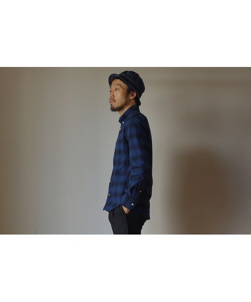 MANUAL ALPHABET（マニュアル アルファベット）の「MANUAL ALPHABET マニュアルアルファベット BSC-SPT-017 ストレッチフランネル チェック ベーシック ボタンダウンシャツ（シャツ/ブラウス・メンズ・その他）」の3枚目の写真