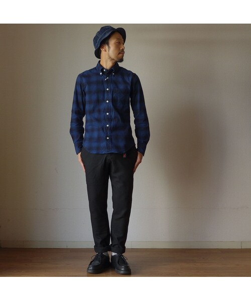 MANUAL ALPHABET（マニュアル アルファベット）の「MANUAL ALPHABET マニュアルアルファベット BSC-SPT-017 ストレッチフランネル チェック ベーシック ボタンダウンシャツ（シャツ/ブラウス・メンズ・その他）」の5枚目の写真