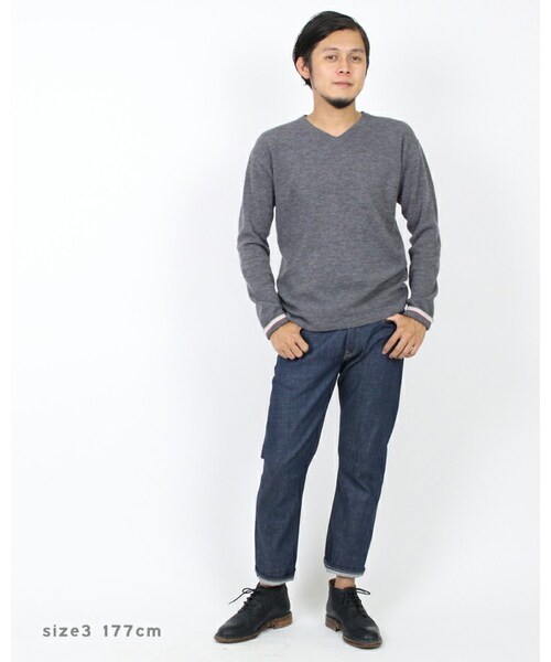 45R //フロートVネックニット 45R⁄45rpm フロート縮絨のＶネック 定価59400円 ウール セーター