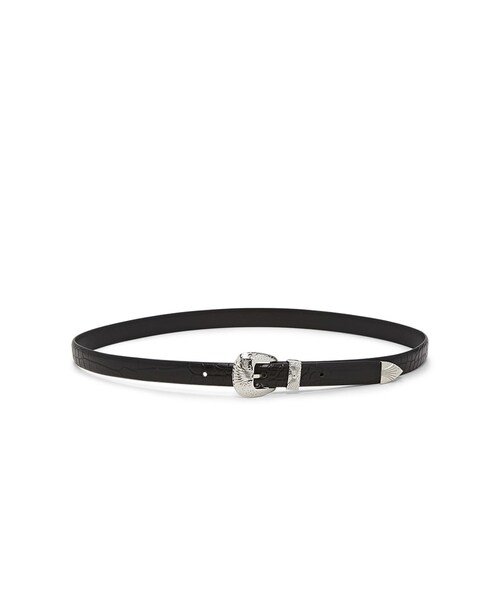 FOREVER 21(フォーエバー トゥエンティーワン)の「フェイククロコダイルスキニーベルト(その他・レディース・BLACK/BROWN・XS/S/SM/ML)」の1枚目の写真