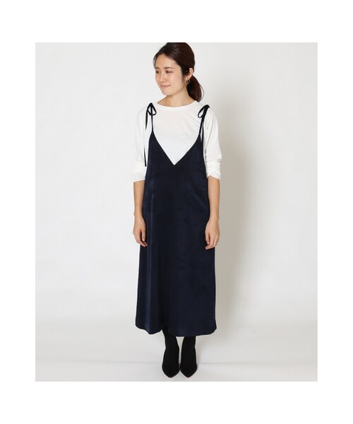 IENA（イエナ）の「《予約》リボンショルダーキャミソールワンピース◆（ワンピース/ドレス・ネイビー/サックスブルー/イエロー・36/38）」の7枚目の写真