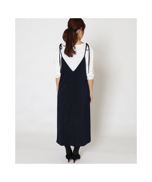 IENA（イエナ）の「《予約》リボンショルダーキャミソールワンピース◆（ワンピース/ドレス・ネイビー/サックスブルー/イエロー・36/38）」の9枚目の写真