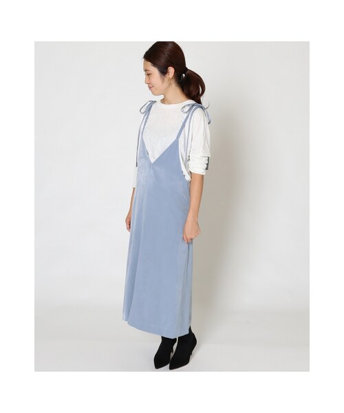 IENA（イエナ）の「《予約》リボンショルダーキャミソールワンピース◆（ワンピース/ドレス・ネイビー/サックスブルー/イエロー・36/38）」の17枚目の写真