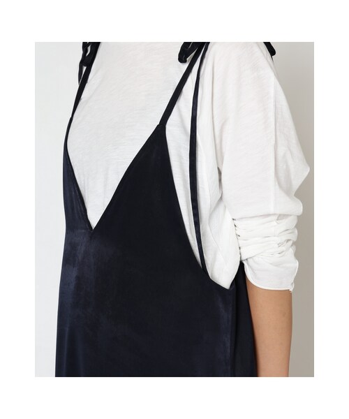 IENA（イエナ）の「《予約》リボンショルダーキャミソールワンピース◆（ワンピース/ドレス・ネイビー/サックスブルー/イエロー・36/38）」の13枚目の写真