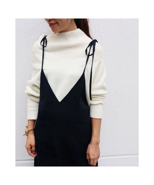 IENA（イエナ）の「《予約》リボンショルダーキャミソールワンピース◆（ワンピース/ドレス・ネイビー/サックスブルー/イエロー・36/38）」の21枚目の写真