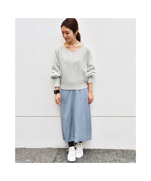 IENA（イエナ）の「《予約》リボンショルダーキャミソールワンピース◆（ワンピース/ドレス・ネイビー/サックスブルー/イエロー・36/38）」の5枚目の写真