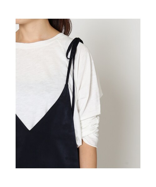 IENA（イエナ）の「《予約》リボンショルダーキャミソールワンピース◆（ワンピース/ドレス・ネイビー/サックスブルー/イエロー・36/38）」の11枚目の写真