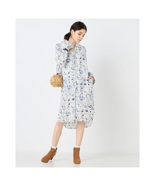 IENA(イエナ)の「LIBERTY デシン ワンピース◆(ワンピース/ドレス・ブラック/ホワイト A・36/38)」の5枚目の写真