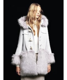 美品【SNIDEL】2022AW フォックスファーダッフルコート IVR 0 美品【SNIDEL】2022AW フォックスファーダッフルコート IVR 0