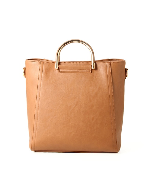 Honeys（ハニーズ）の「ＰＶＣ金具ハンドルＢａｇ（バッグ・レディース・クロ/アカ/モカ）」の3枚目の写真