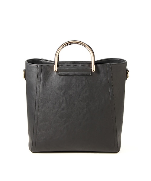 Honeys（ハニーズ）の「ＰＶＣ金具ハンドルＢａｇ（バッグ・レディース・クロ/アカ/モカ）」の2枚目の写真