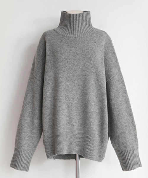DHOLIC（ディーホリック）の「ハイネックコクーンニットプルオーバー（ニット/セーター・レディース・ディープグレー/ライトグレー/ピンク/ベージュ・FREE）」の2枚目の写真