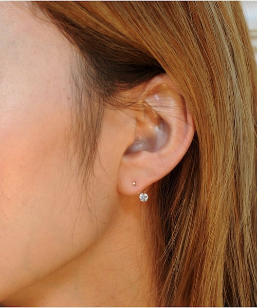 pinacoteca（ピナコテーカ）の「ピナコテーカ 686 ミニ ビッツ ブリン ストーン キュービックジルコニア ピアスキャッチ付き（ピアス（両耳用）・レディース・ゴールド・Free）」の2枚目の写真