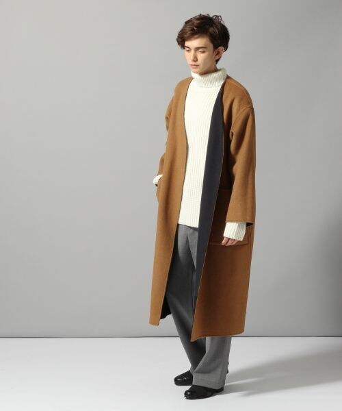 HARE Wフェイスノーカラーコート HARE（ハレ）の「Wフェイスノーカラーコート（）」 - WEAR