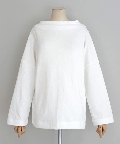 DHOLIC（ディーホリック）の「ボトルネックドロップショルダーTシャツ（Tシャツ/カットソー・レディース・ブラック/ホワイト・FREE）」の2枚目の写真