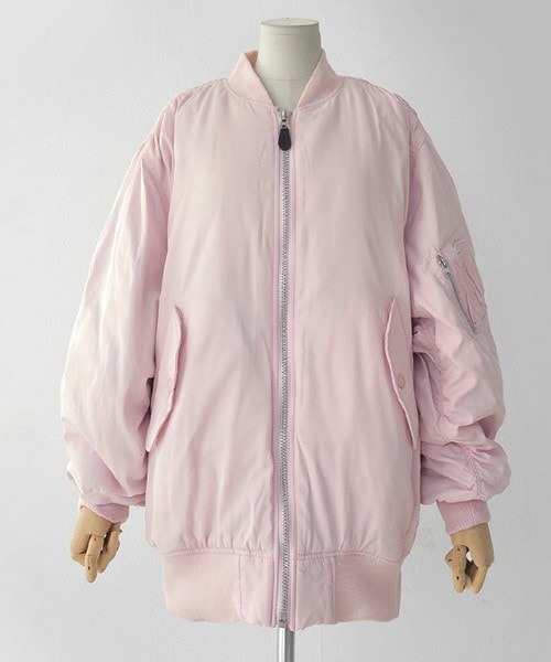 DHOLIC（ディーホリック）の「スリーブギャザージップアップブルゾン（ブルゾン・レディース・カーキグレー/ブラック/ピンク・FREE）」の3枚目の写真