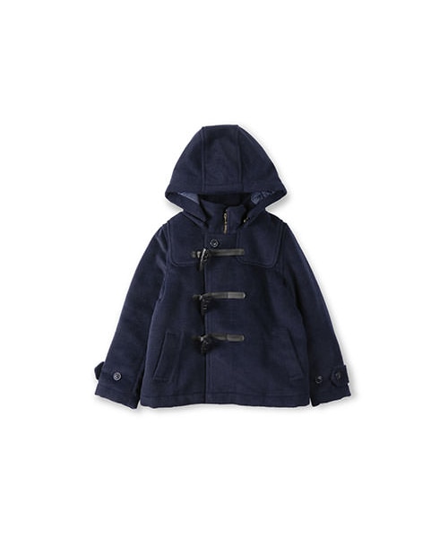 BRANSHES(ブランシェス)の「ショートダッフルコート(ダッフルコート・キッズ・ネイビーブルー/杢グレー・90~150)」の1枚目の写真