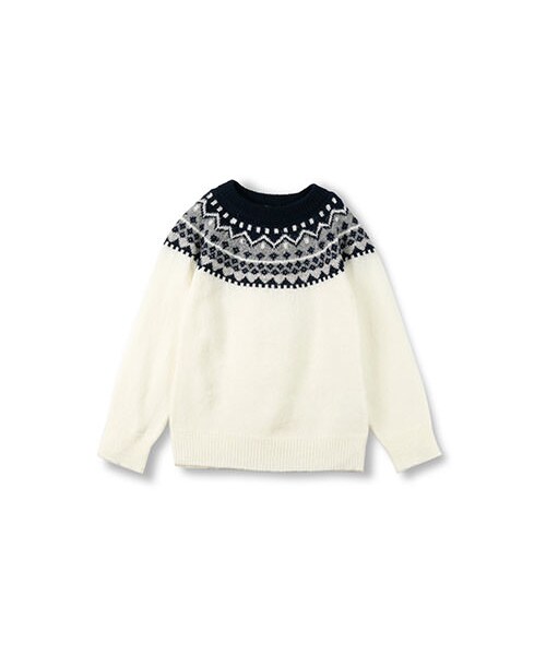 BRANSHES（ブランシェス）の「求心柄ニット（ニット/セーター・キッズ・アイボリー/杢グレー・ＳＳ～ＸＬ）」の2枚目の写真