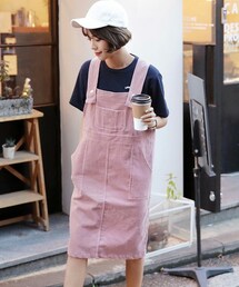 DHOLIC | コーデュロイサロペットワンピース(ワンピース)