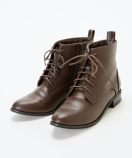 MAJESTIC LEGON(マジェスティックレゴン)の「【予約商品】レースアップショートブーツ(シューズ・レディース・D/ブラウン/ブラック・M/L)」の3枚目の写真
