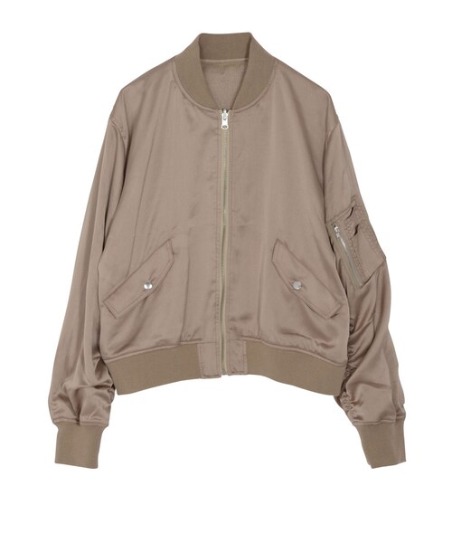 jouetie（ジュエティ）の「サテンリバーシブルMA-1（ジャケット/アウター・レディース・ブラック/ベビーピンク/ベージュ）」の2枚目の写真