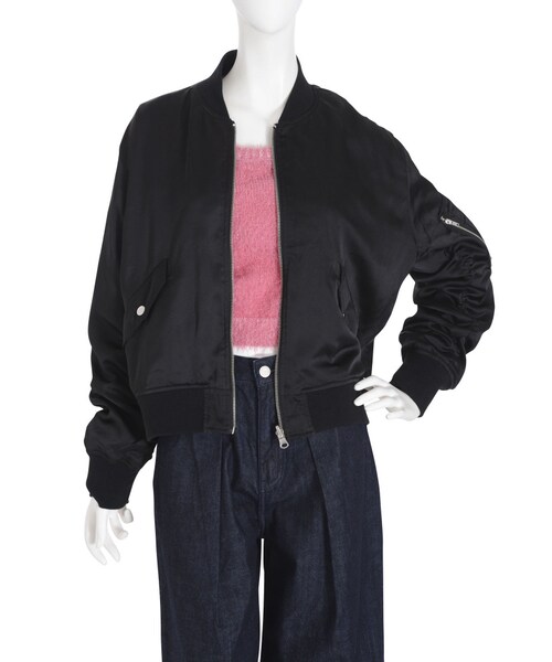 jouetie（ジュエティ）の「サテンリバーシブルMA-1（ジャケット/アウター・レディース・ブラック/ベビーピンク/ベージュ）」の16枚目の写真