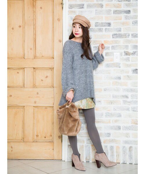 MERCURYDUO(マーキュリーデュオ)の「フェイクスエードSimpleキャスケット(帽子・レディース・ライトグレー/ブラック/キャメル・F)」の10枚目の写真