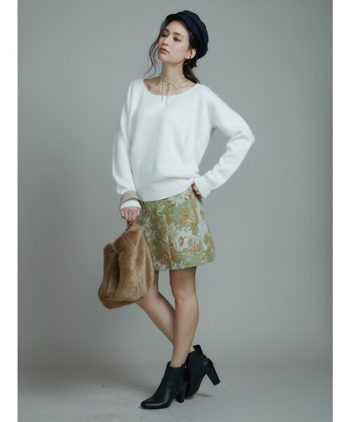 MERCURYDUO(マーキュリーデュオ)の「フェイクスエードSimpleキャスケット(帽子・レディース・ライトグレー/ブラック/キャメル・F)」の9枚目の写真