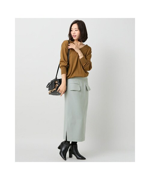 IENA（イエナ）の「メランジカルゼ タイトスカート◆（スカート・ベージュ/サックスブルー・34/36/38/40）」の5枚目の写真