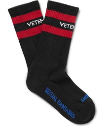 VETEMENTS | Vetements Striped Stretch Cotton-Blend Socks(ソックス/靴下)