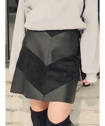 KORMARCH | スエードライクレーザーミニスカート(スカート)