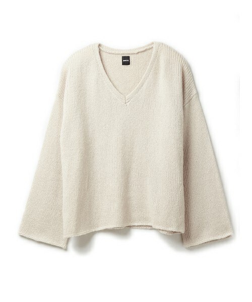 DRWCYS(ドロシーズ)の「モヘア混ルーズVネックニット(ニット/セーター・レディース・イエロー/アイボリー/ネイビー/パープル・M)」の2枚目の写真