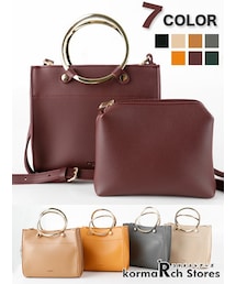 KORMARCH | ポーチSETメタルハンドルミニマルバッグ(ショルダーバッグ)