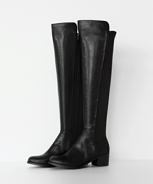 DHOLIC（ディーホリック）の「2TYPEアンバランスサイハイブーツ（ブーツ・レディース・ブラックA/ブラックB/ワイン・230/235/240/245/250）」の2枚目の写真