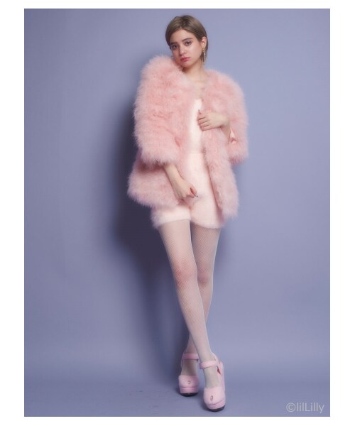 lilLilly ファーコート フレアファーコート　ロングファーコート lilLilly（リルリリー）の「フェザーファーコート（）」 - WEAR
