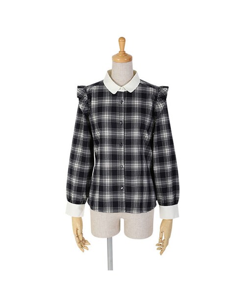 F i.n.t（フィント）の「ショルダーフリルチェックシャツ/F i.n.t（シャツ/ブラウス・レディース・その他）」の4枚目の写真